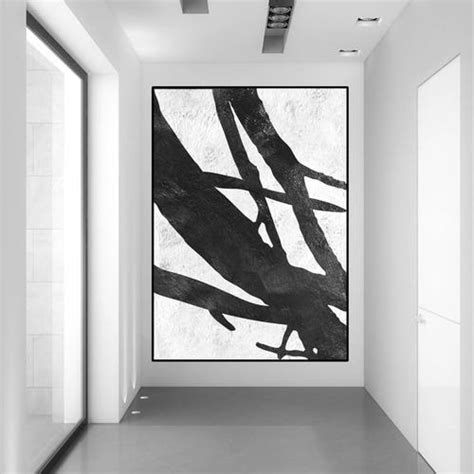 Large Painting On Canvas Black And White Wall Art Canvas Etsy