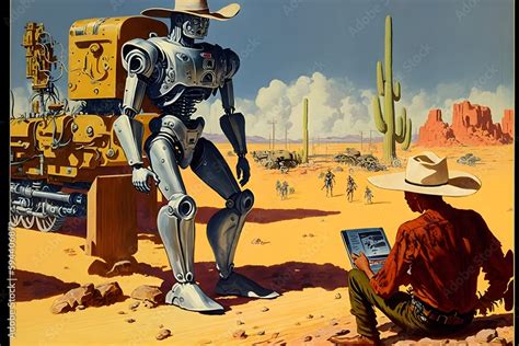 Robotic World Cowboys In The Middle West 1940 From The Robot Point Of