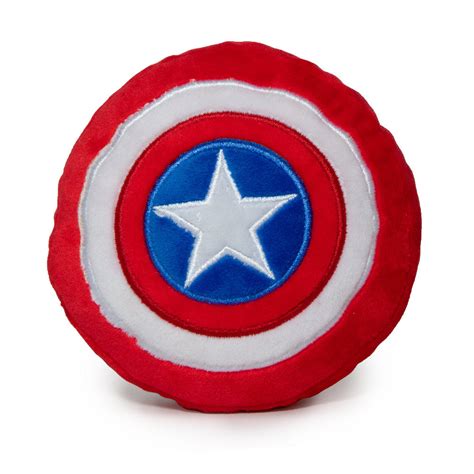 Dog Toy Squeaky Plush Captain America Shield Red White Blue White