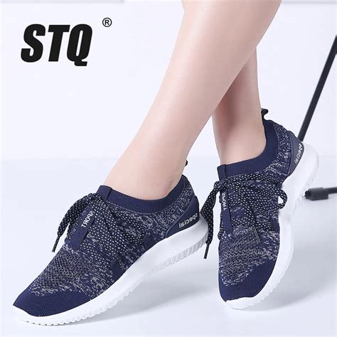 Stq 2019 Spring Women Flat Shoes Women Breathable Mesh Sneakers Shoes
