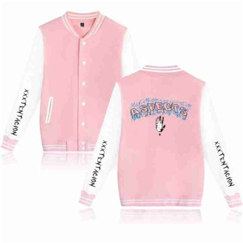 Xxxtentacion Baseball Uniform Printed Pink Jacket Movie Leather Jackets