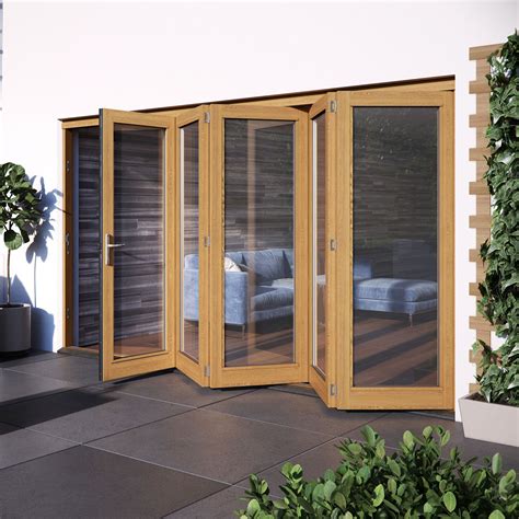 Golden Oak Hardwood Glazed Patio Door Set H2104mm W3504mm