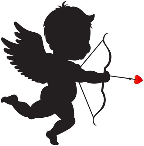 Cupid with Bow Silhouette PNG Clip Art Image | Gallery ...