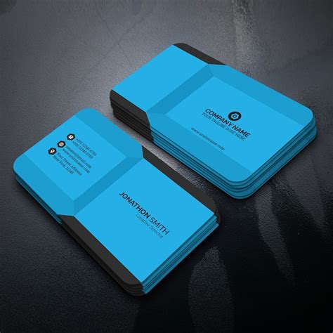 Premium Psd Blue Business Card Template