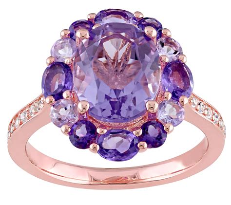 Sterling 375 Cttw Amethyst And Rose De France Ring