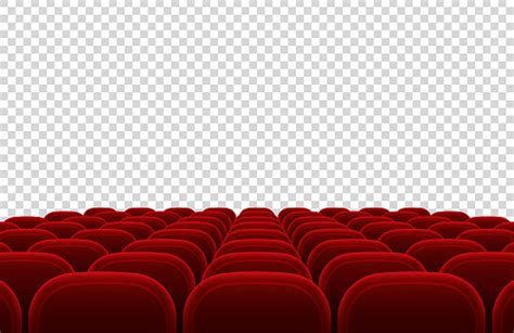 Auditorium Bioskop Kosong Dengan Kursi Merah Ilustrasi Vektor