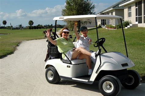 Senior Ladies In Golf Cart Stock Photo Image Of Ladies 1675476