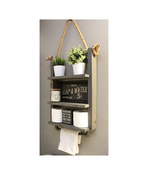 The piece is made from a sturdy metal frame, touched up with a shiny finish that will add beautiful accent besy stainless steel towel racks with shelf, adjustable bathroom shelf with towel bar rod and hooks for wall mount, multifunction. Bathroom Farmhouse Ladder Shelf Industrial Towel Bar ...