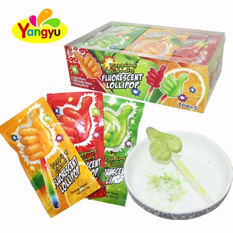 Glow Up Thumb Sweet Lollipop Mix With Magic Popping Candychina Price