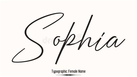 Nombre Femenino Sophia En Letras Elegantes Tipografía Cursiva Texto Ilustración Del Vector