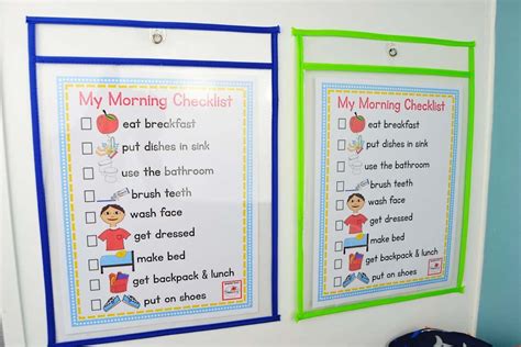 Morning Checklist For Kids Free Printable Mary Martha Mama