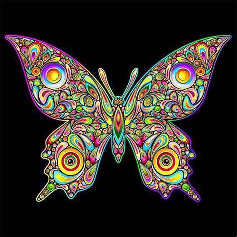 Beautifull Psychedelic Butterfly Tattoo Design