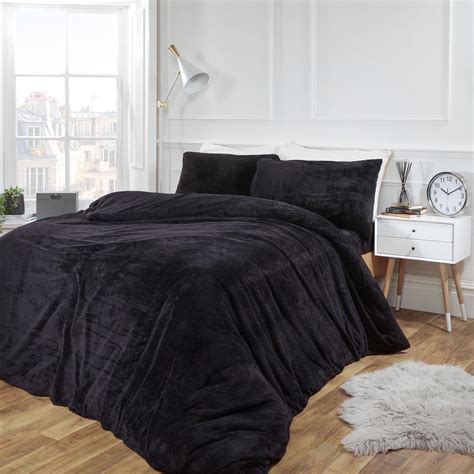 Brentfords Teddy Fleece Duvet Cover With Pillow Case Thermal Warm Bedding Set Ebay