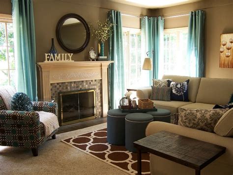 Teal And Taupe Living Room Contemporary Living Room