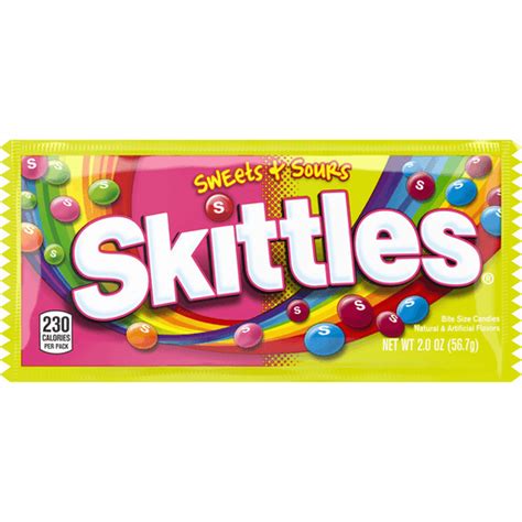 Skittles Sweets And Sours Candy Single Pack 2 Ounce Packaged Candy