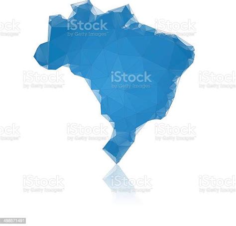 Ilustración De Mapa De Brasil Azul Polígonos Y Más Vectores Libres De