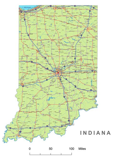 Preview Of Indiana State Vector Road Map Your Vector Your
