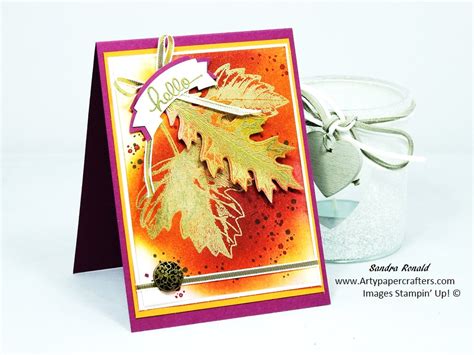 Handmade Greetings Card With Autumn Leaves Stampin Up Artypaper