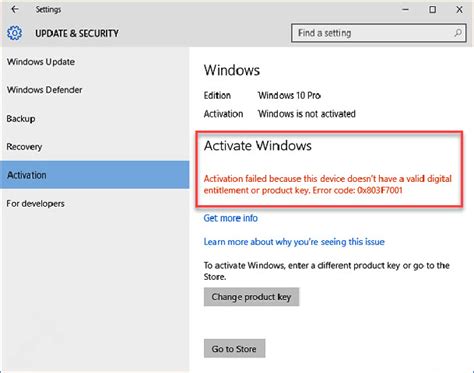 Fix Windows 10 Activation Error Code 0x803f7001 Windows 10 Free Apps