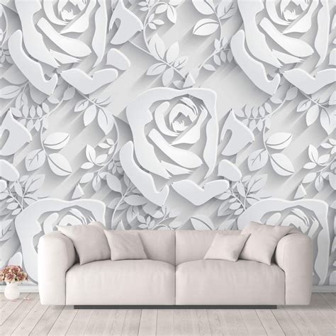 Wall26 Wall Murals For Bedroom Beautiful 3d View Pattern Flowers