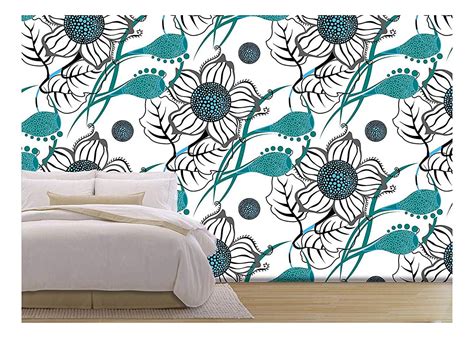 wall26 vector repeating modern floral background pattern flower vector pattern removable
