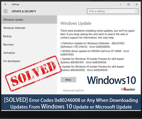 Fix Windows Update Installation Failure Error Codes 0x80246007