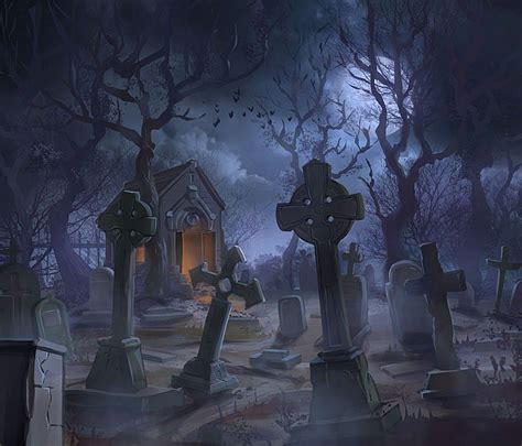 Graveyard By Madtom On Deviantart Halloween Artwork Dark Fantasy