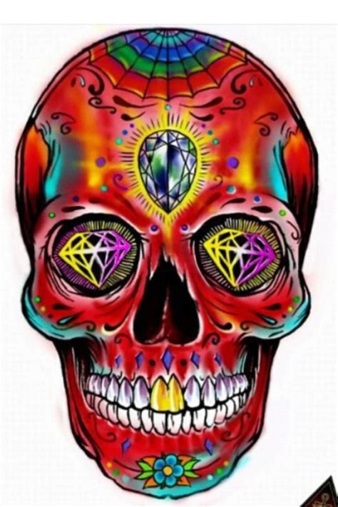 Rocknrox Skull Artwork Sugar Skull Art Skull Art