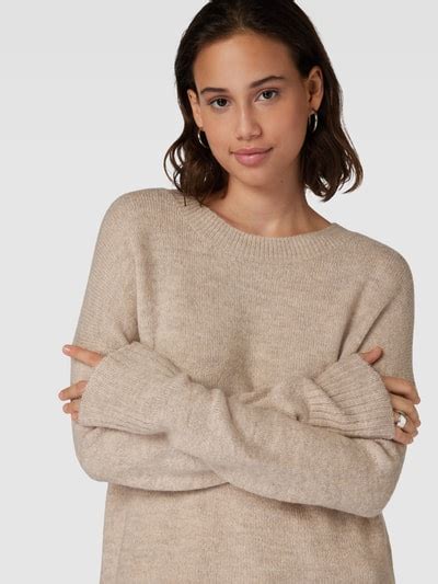 Only Strickpullover Mit Rundhalsausschnitt Modell NANJING Beige