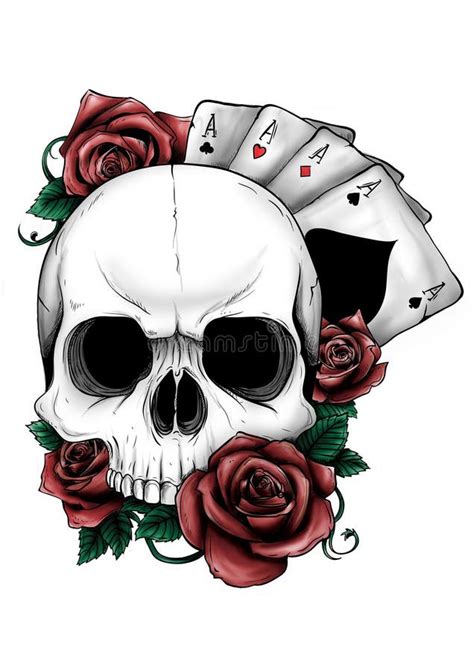 Skull And Roses Stock Vector Illustration Of Tattoo 15594589