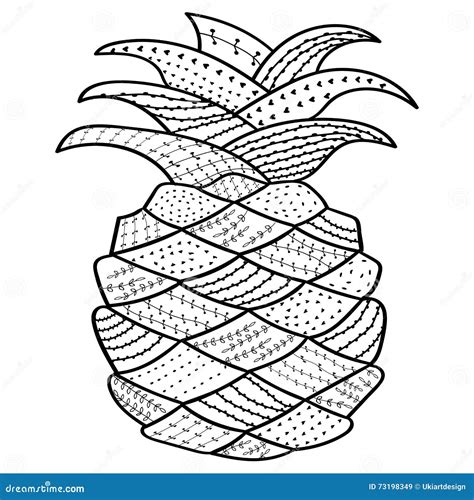 Pineapple Whimsical Line Art Coloring Book For Adult Antistress