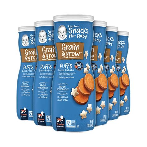 Buy Gerber Baby Snacks Puffs Sweet Potato 148 Ounce Pack Of 6