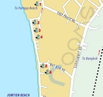 Jomtien Beach Map And Hotels In Jomtien Beach Pattaya Thailand Yourrooms Com
