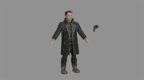 Detective Lowpoly Free Vr Ar Low Poly 3d Model Rigged Cgtrader