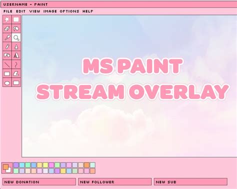 Cute Pink Ms Paint Twitch Overlay Creative Art Stream Etsy