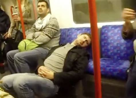 Moment Exhausted Londoner Falls Asleep On The Tube Daily Mail Online