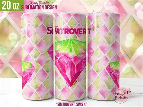 The Sims 4 Tumbler Wrap 20oz Skinny Sublimation Design Png Simtrovert