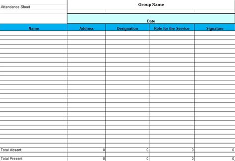 Employee Attendance Record Form Ms Excel Templates