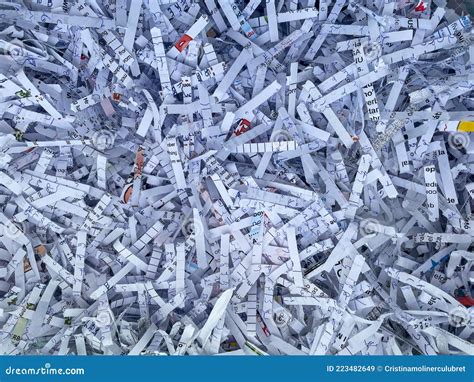 Heap Of Shredded Papers To Recycle In An Office Stock Image Image Of