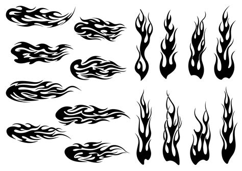 Tribal Black Fire Flames Tattoo Design 11521741 Vector Art At Vecteezy