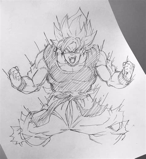 Drawing goku super saiyan from dragonball z steemit. L (@us_0315) | Twitter | Desenhos de anime, Desenho de ...