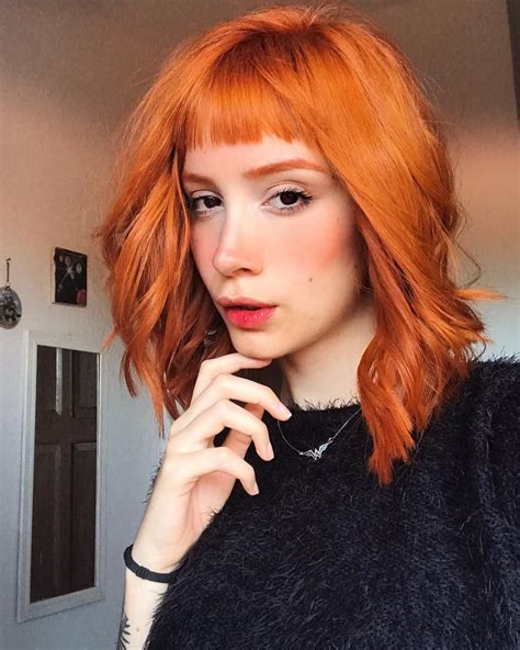 Short Red Hair With Bangs Uphairstyle