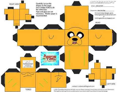 Jake The Dog Paper Toy Free Printable Papercraft Templates