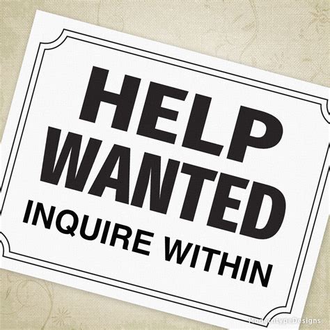 help wanted printable sign editable moderntype designs