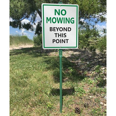 No Mowing Beyond This Point Sign And Stake Kit For Lawn Sku K 9781