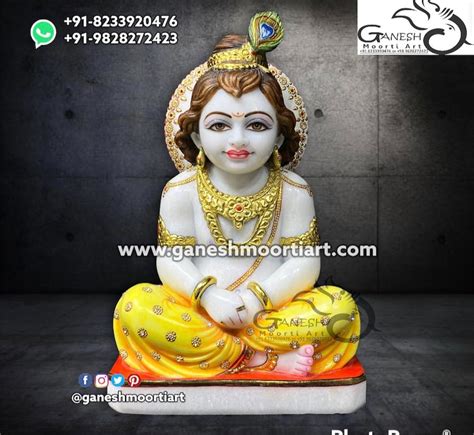 White Painted Marble Bal Krishna Statue For Worship At Rs 15000 In Jaipur