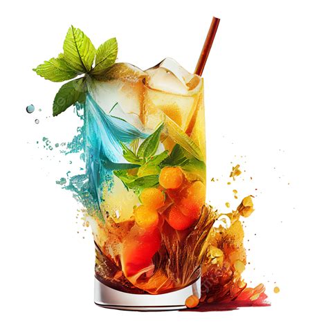 Summer Ice Drink Colorful Cool Summer Ice Drink Drink Png