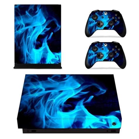 Xbox One X Blue Flame Vinyl Decal Skin Sticker Best Xbox One X Skins