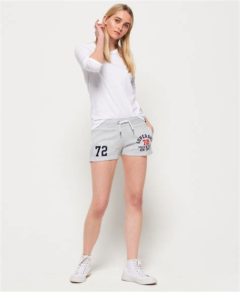 Womens Track And Field Lite Shorts In Light Grey Superdry