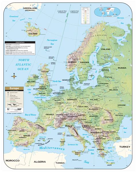 Wall Map Of Europe Map Of Western Hemisphere